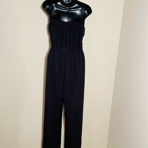 Iris of L.A. Jumpsuit- Black Strapless Wide Leg Jumpsuit Size large - Picture 2 of 12